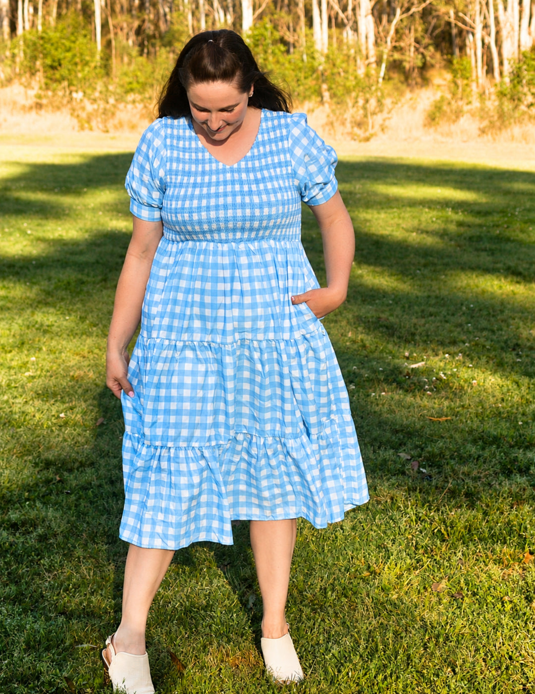 Blueberry Gingham Dress – Mum