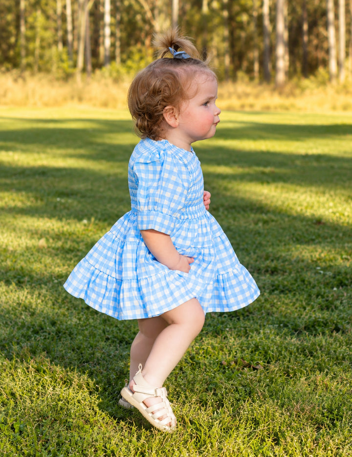 Blueberry Gingham Dress – Mini