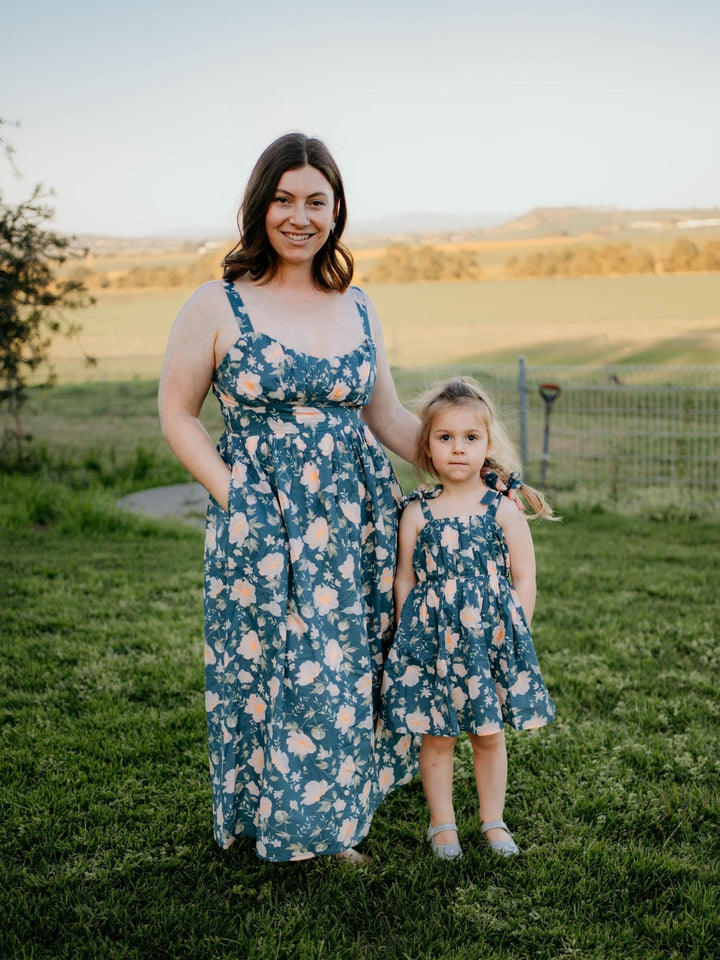 Misty Rose in Grey Dress