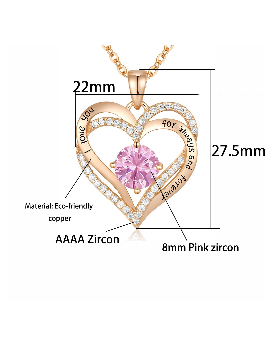 Pink Heart Necklace – To My Daughter