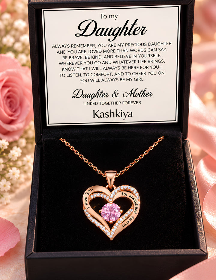 Pink Heart Necklace – To My Daughter