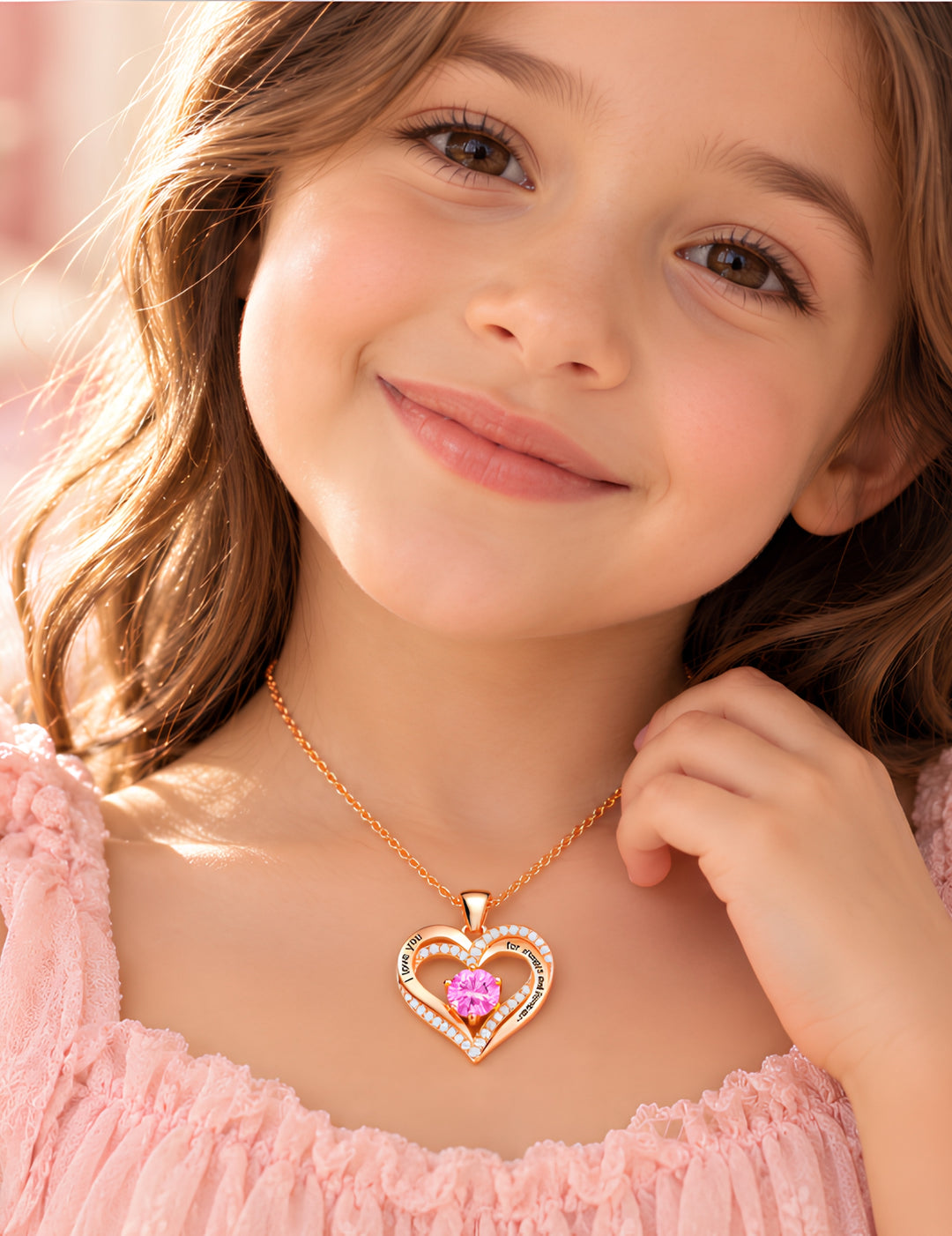 Pink Heart Necklace – To My Daughter