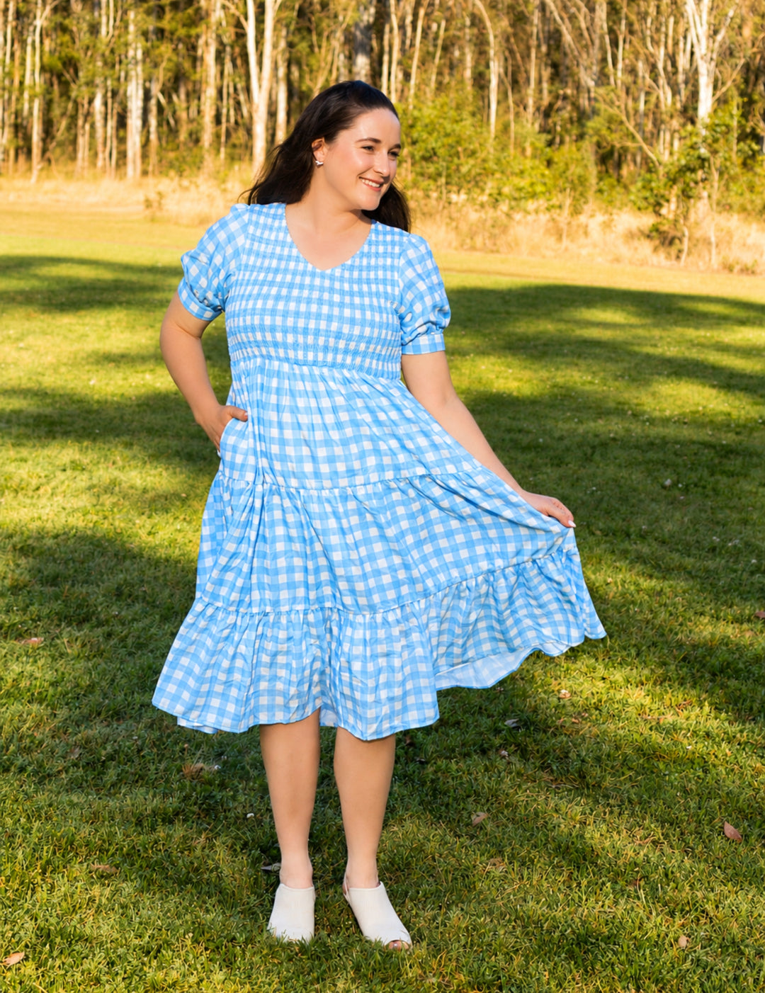 Blueberry Gingham Dress – Mum