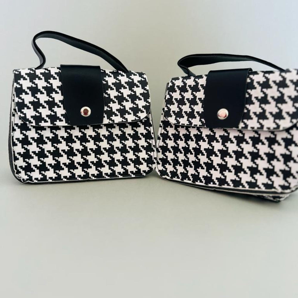 black white beauty bag