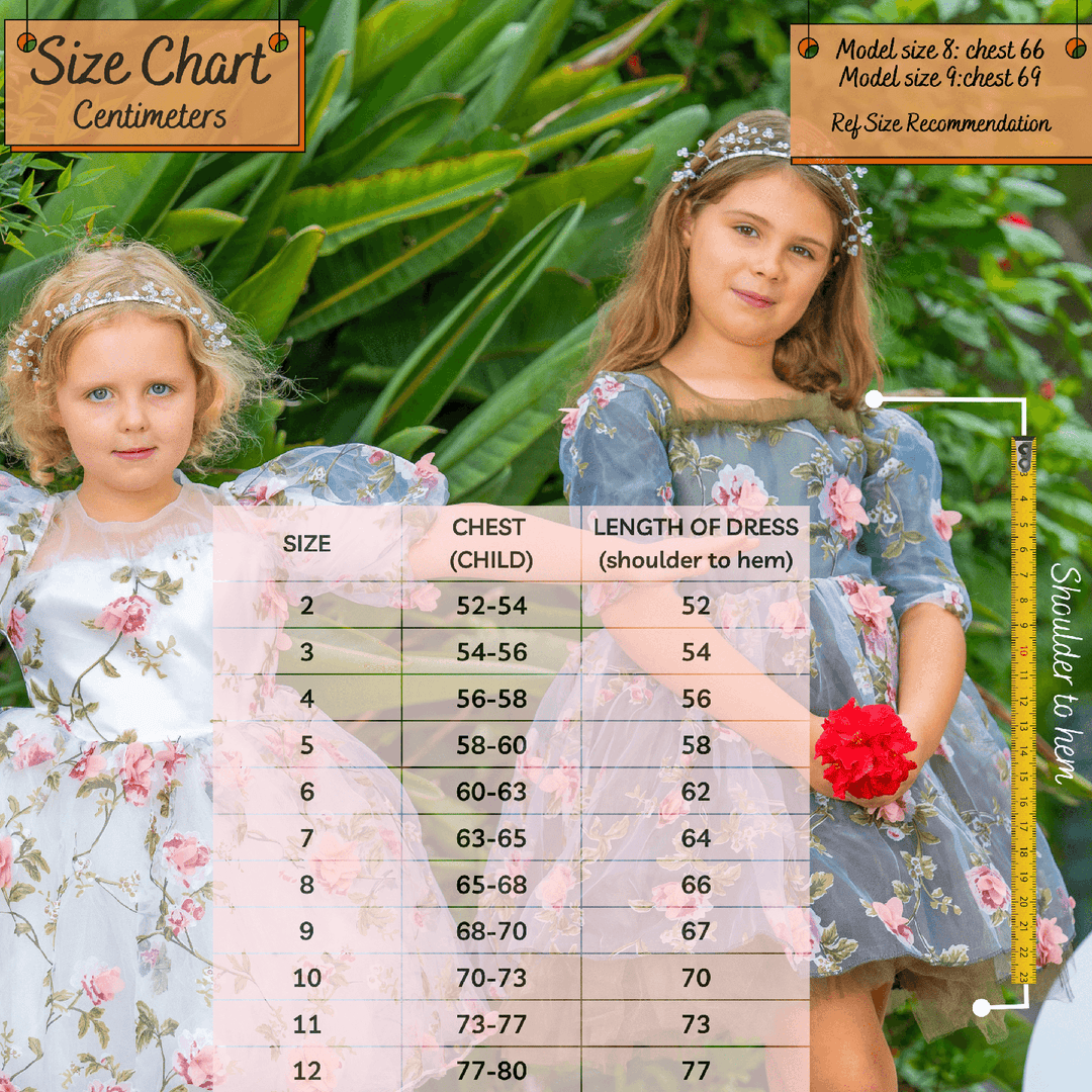 Kids Girls Size Chart - flower girl dresses