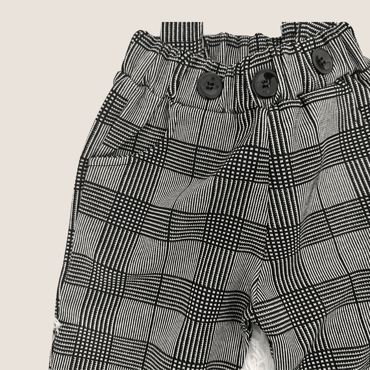 classic check suspenders pants 