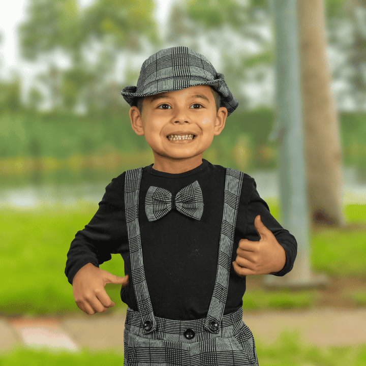 classic check suspenders - kids boys clothing