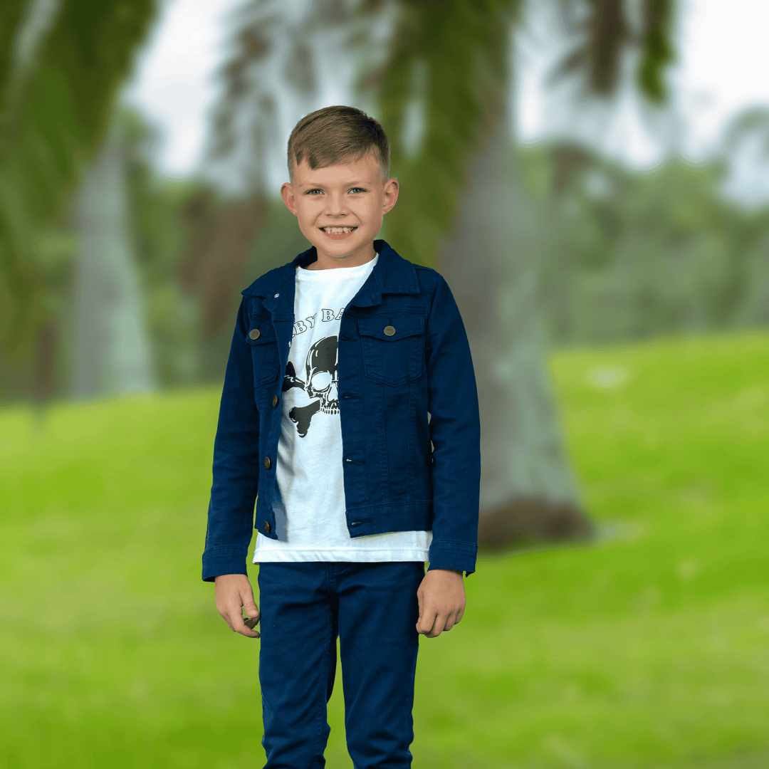 denim deep blue jeans for kids boys