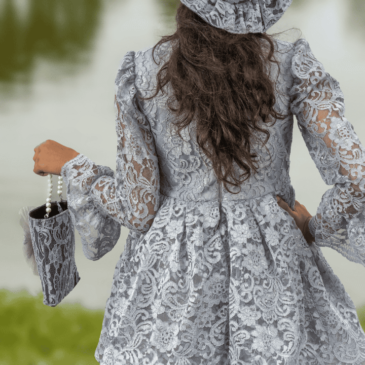 the grey grace designer dress for girls