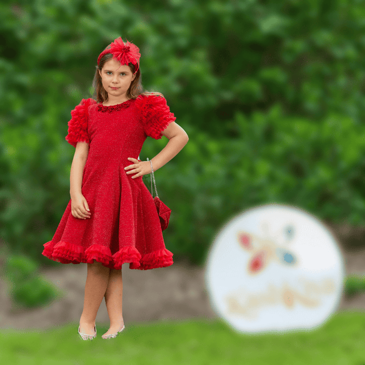 the red rose - christmas dress for girls