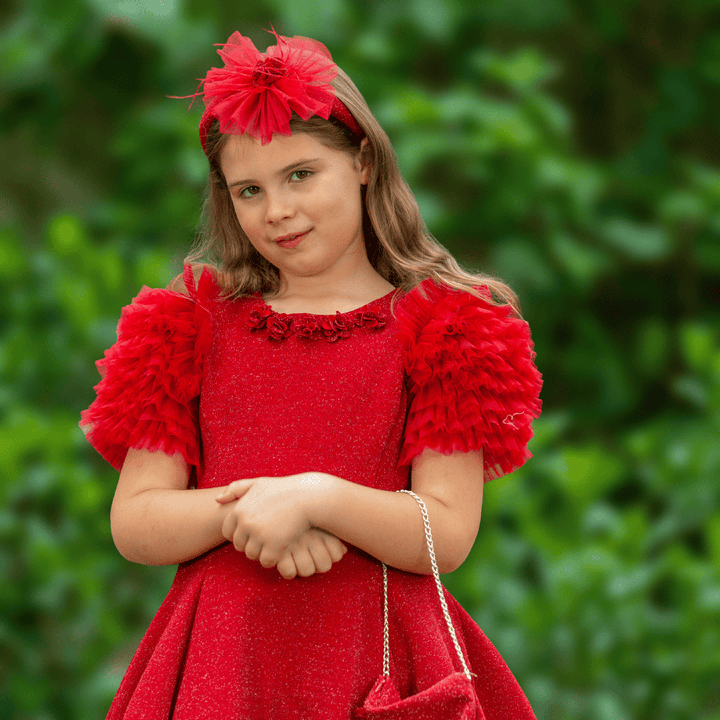 the red rose - christmas dress for girls