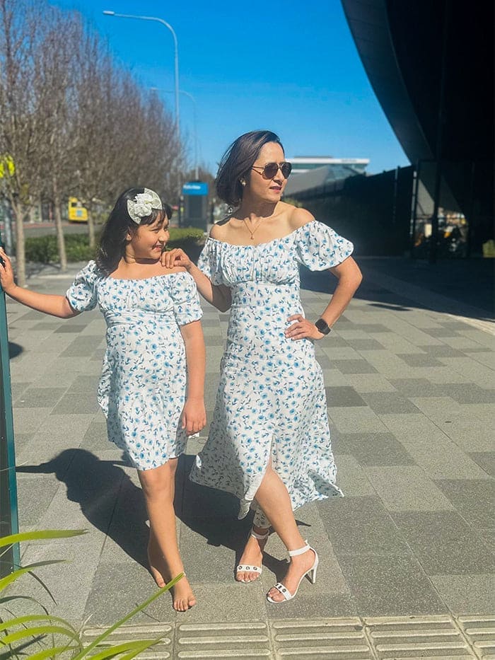 Mini - Blue Daisy Dress