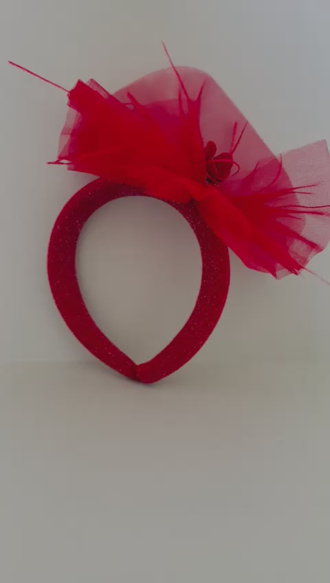 rosy red princess headband